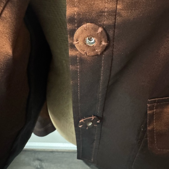 St John Elegant Brown Ruffled Women's Jacket P - Picture 7 of 12